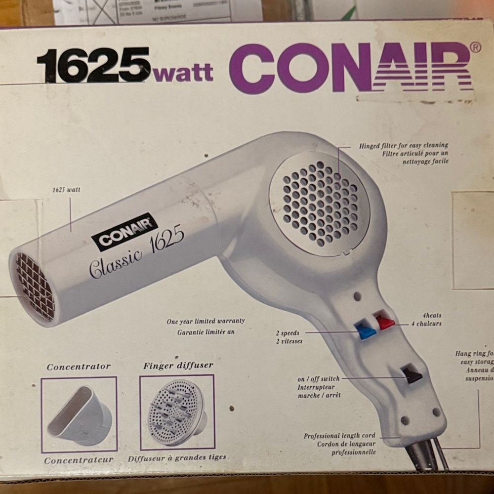 Classic 1625 White Hair Dryer
